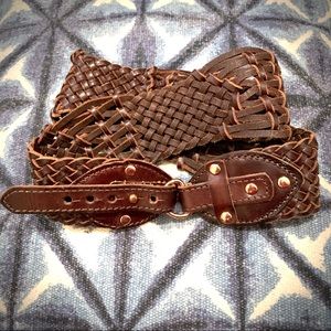 Anthropologie Wide Leather Adjustable Belt